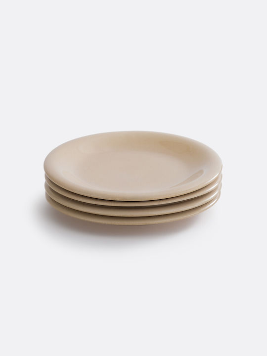 La Redoute Interieurs Πιάτο Ρηχό Κεραμικό Μπεζ με Διάμετρο 27.7cm 4τμχ