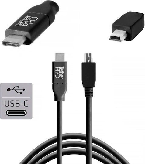 Tether Tools USB 2.0 Cable USB-C Male - USB-C Black 4.6m