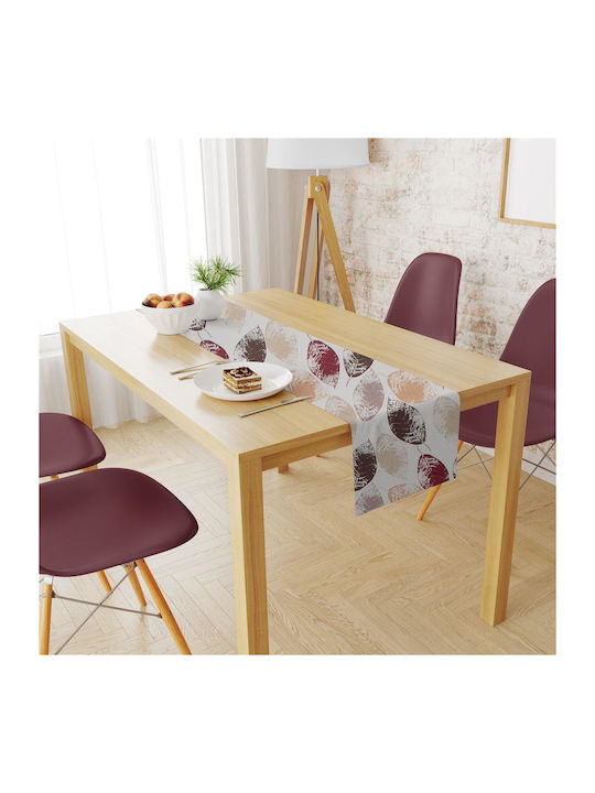 Dimcol Runner Stain Resistant Leaves 467 Brown 40x180cm