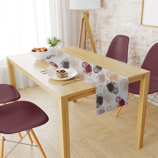 Dimcol Runner Stain Resistant Leaves 467 Brown 40x180cm