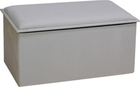 Stool For Living Room With Storage Space Upholstered with Velvet Koper Beige Shade 76x38x38cm