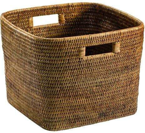 Cali Διακοσμητικό Καλάθι Rattan Καφέ 29x29x23εκ.