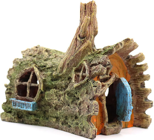 Epigasos Aquarium Decoration Wooden House Trunk 14x11x13