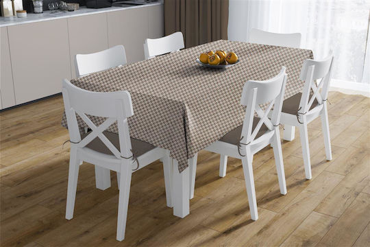 Dimcol Τραπεζομάντηλο Αλέκιαστο Houndstooth 473 Beige 140x180εκ.