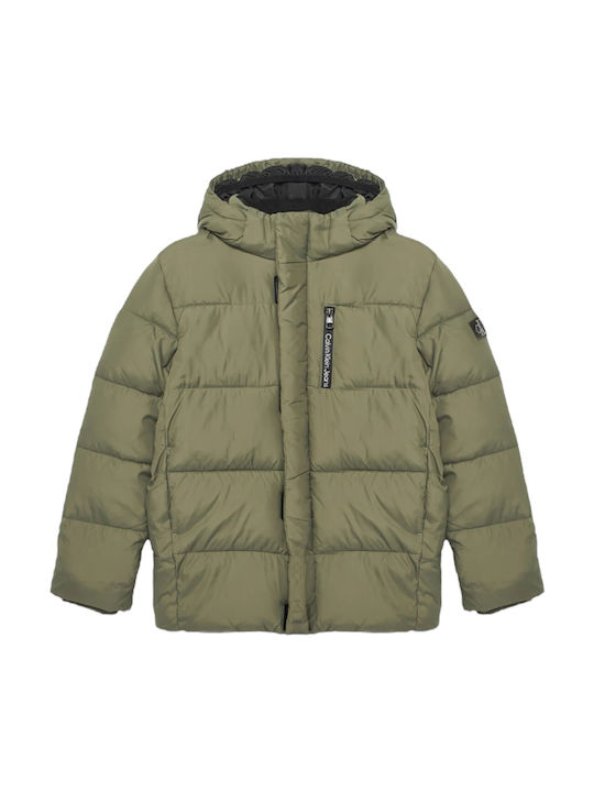 Calvin Klein Kids' Parka Khaki Essential IB0IB01276-LDY