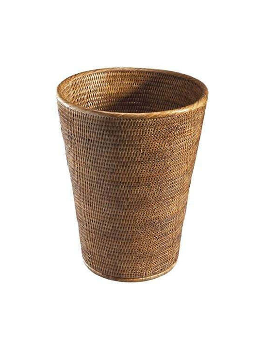 Metall Büromülleimer Kegelförmiger Brauner Rattan 30x38 cm