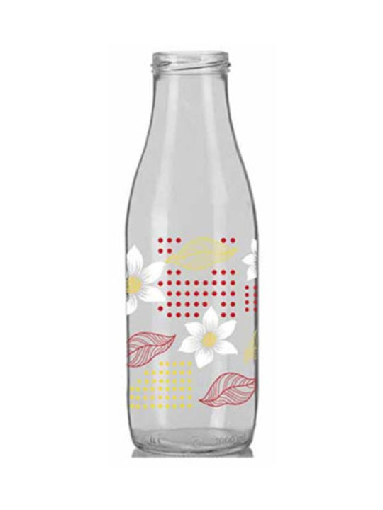 Homestyle Bottle Water Glass with Screw Cap Transparent 1000ml