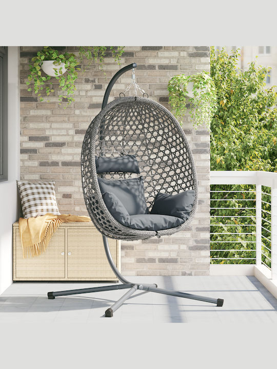 Φωλιά με Βάση Rattan Μ104xΠ100xΥ191cm Γκρι Φωλιά με Βάση Rattan Μ104xΠ100xΥ191cm Γκρι