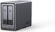 Ugreen DXP2800 NAS Кула с 2 слота за HDD/SSD