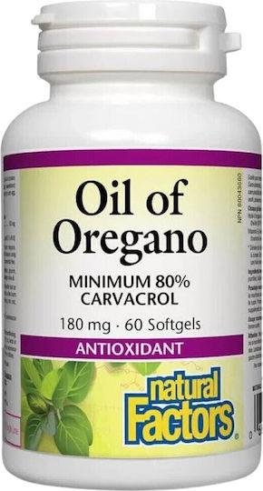 Natural Factors Oil of Oregano Organic 180мг 60 софтджел Natural