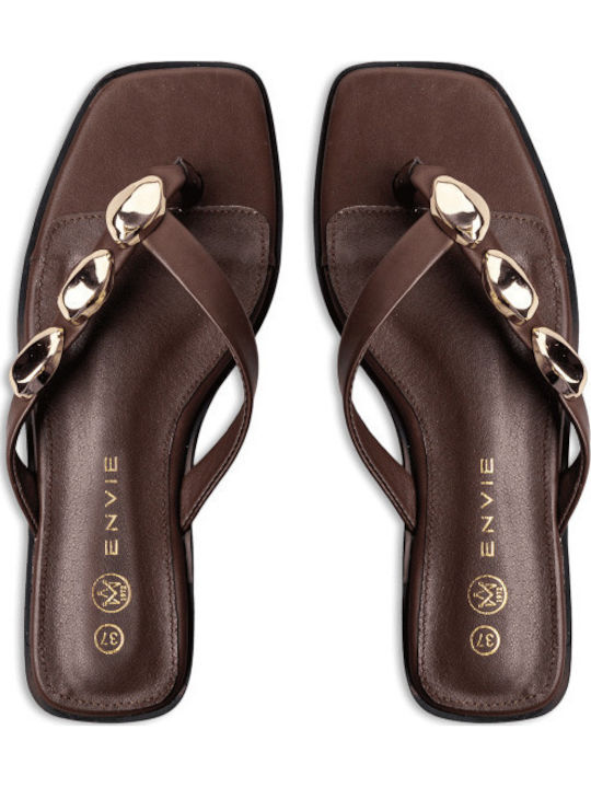 Flache Sandalen für Damen in Braun Farbe