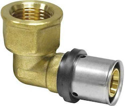 Pipetec – Rohrbogenarmatur Weiblich Pressverschluss 20 X 2 – ½“
