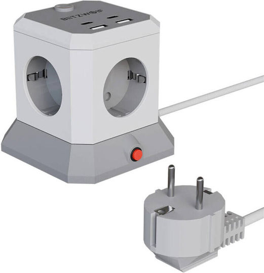 BlitzWolf Power Strip with Surge Protection with 2 USB-A and USB-C