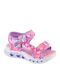 Kids' Sandals with Hoop & Loop Closure and Lights Pink