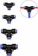 Set of Pneumatic Pipe Tee Air Connectors Pu Pe Nylon Ø6-8-10-12mm Plastic 4 Pieces W17456-0