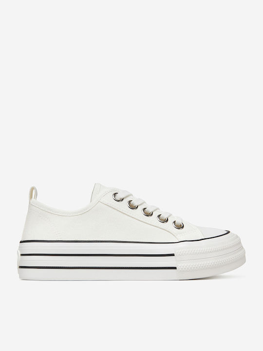 Damen Flatforms Sneakers Weiß