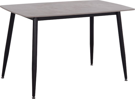 Raven Правоъгълена Трапезария Grey Marble-black Metal 120x70x73εκ. HM9854.13 Raven Правоъгълена Трапезария Grey Marble-black Metal 120x70x73εκ. HM9854.13