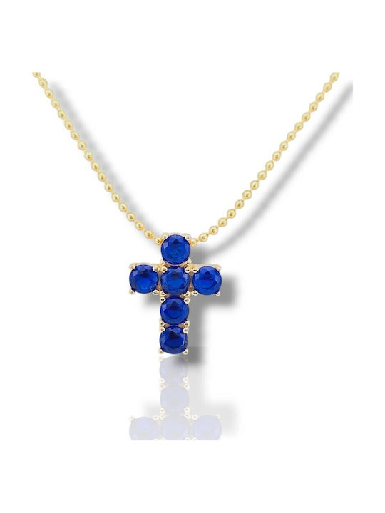Mentzos Cross from Gold Plated Silver