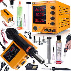 Laboratory Power Supply Amprush Rares-3210 32V 10A + 2-in-1 Soldering Station Hot-Air Orange Husky Oh660 Electric S Series + Rma-223 Flux + Nc-559-ASM Flux