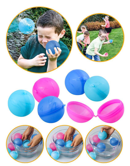 Happy Summer Water Bombs Re-usable Ø6,5cm 6-pack 303512 Toys