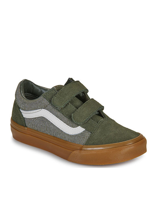 Vans Old Skool V Παιδικά Sneakers με Σκρατς Χακί