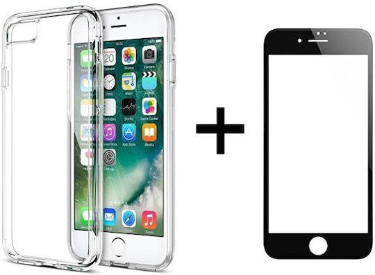 Remax Crystal Black Glass Protector Set + Case Iphone 7 Plus Transparent