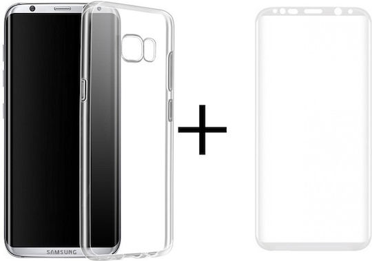 Remax Kristallglas Schutzfolie + Hülle Set Samsung Galaxy S8+ Weiß