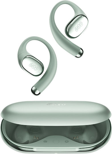 QCY Crossky R70 Open Ear Bluetooth Handsfree Ακουστικά με Αντοχή στον Ιδρώτα και Θήκη Φόρτισης Πράσινα