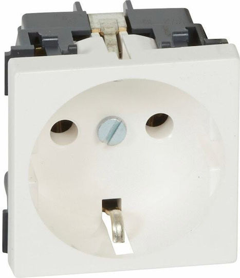 Legrand Mosaic Единичен Мортис Електрически Контакт Бял