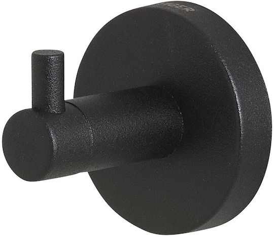 TIGER Cârlig de Baie Simplu cu șuruburi ​5x5cm Inox Negru