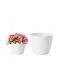 Form Plastic Topf Kunststoff White mit Untersetzer 10x10cm.