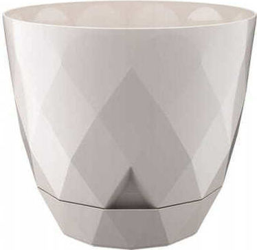 Galicja Topf Kunststoff Beige mit Untersetzer 19.5x22cm.