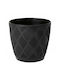 Form Plastic Ghiveci Plastic Negru cu farfurie 11.8x12.8cm.