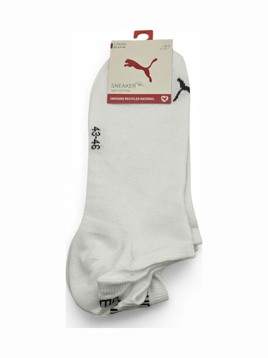 PUMA Αθλητικές Κάλτσες Λευκές 3 Ζεύγη