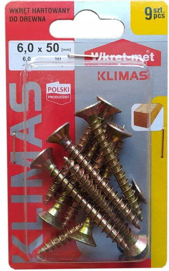 Wkręt-met Βίδα με Διάμετρο M6 και Μήκος 50mm 9τμχ
