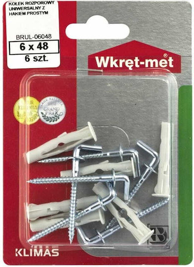 Wkręt-met Cârlig cu Diametru M6 și Lungime 35mm 6buc