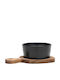 Estia Ceramic Dessert Divided Serving Plate Allure Black 10x15x4.8cm