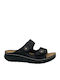 Women's Flat Sandals with Strap in Black Color