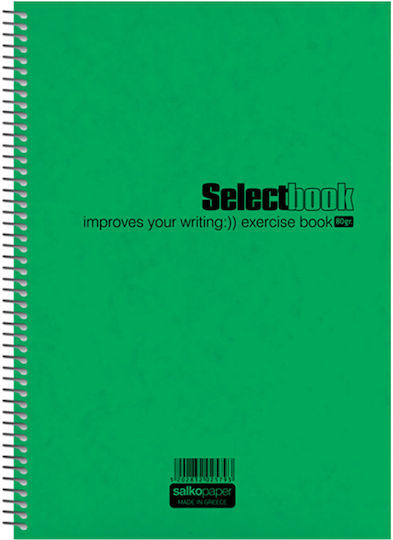 Salko Paper Spiral Notebook Ruled B5 90 Sheets 3 Subjects Select Book Green 1pcs