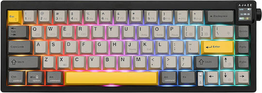 Ajazz AK820 Max Drahtlos Gaming Mechanische Tastatur 60% mit Dream Weave Schaltern und RGB-Beleuchtung (Englisch US) Gray