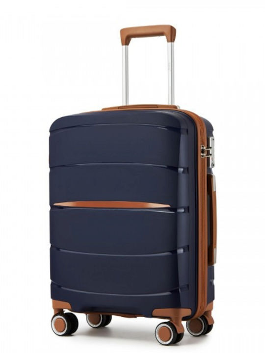 Miss Lulu Reisekoffer Kabine Marineblau und Braun mit 4 Räder Höhe 55cm