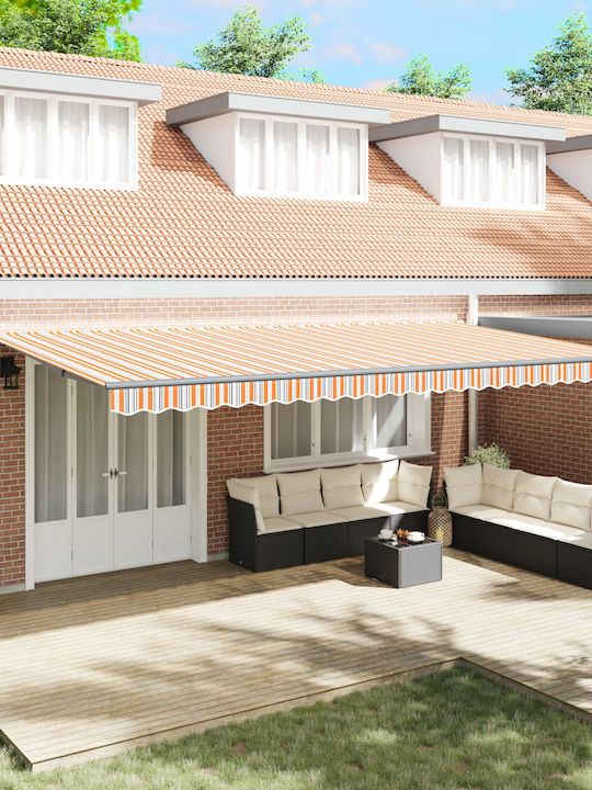 vidaXL Terrace Wall Tent with LED Light Orange ...