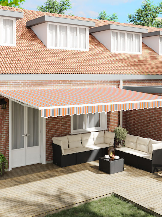 vidaXL Zelt Terrasse mit LEDs Orange 5x3.5m