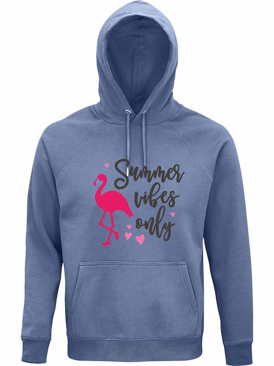 Παιδικό Φούτερ με Κουκούλα Blue Summer Vibes Only, Flamingo