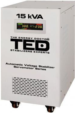 Regulator de Tensiune Monofazat 12kw Servomotor Undă Sinusoidală Pură + Ecran LCD pentru Afișarea Valorilor de Tensiune Ted000095