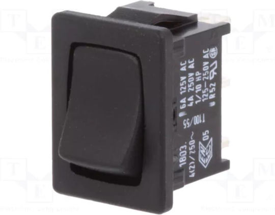 Rocker On-Off Switch – On-Off Single Pole SPDT 3 Pin 16 3 A/250VAC Opening 13x18.6x18mm Marquardt 1803-0102