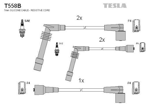 Set of Spark Plugs for Opel Astra F 1.6 95-98 T558b-356