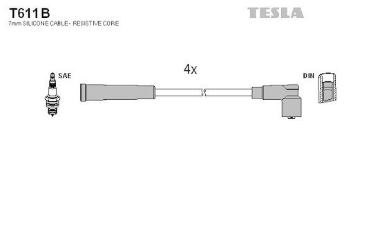 Set Spark Plugs For Toyota Carina II 1.6 83->87 Celica 1.6 83->86 T611b-356