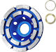 Double Row Diamond Grinding Wheel 105mm Polishing Surface Cleaning Stone Concrete Cement Marble Rock Granite 15376-15