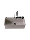 Sanitec Ultra Granite Drop-In Küchenspüle aus Flüssigem Granit mit Wasserhahn M79xP50cm Sienna/Schwarz Matt